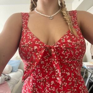 red floral sundress, great condition